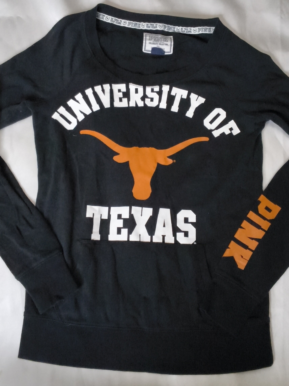 PINK Victoria's Secret University of Texas Black Long-Sleeve Sweatshirt